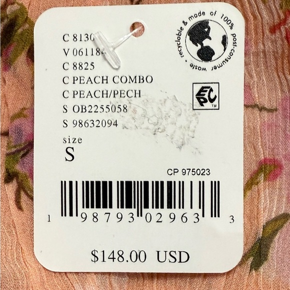 Free People Peach Floral Off-Shoulder Mini Dress- NWT ****4.99 SHIPPING**** - Picture 3 of 6